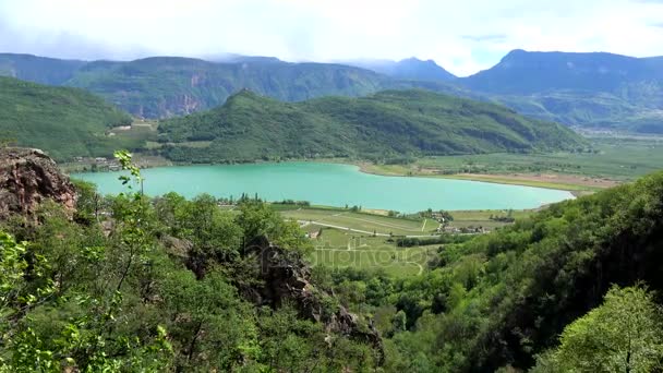 Lago Kaltern Italiano Lago Caldaro Lago Município Kaltern Sul Tirol — Vídeo de Stock