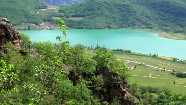 Jezioro Kaltern Włoski Lago Caldaro Jezioro Gminie Kaltern Regionie Południowy — Wideo stockowe