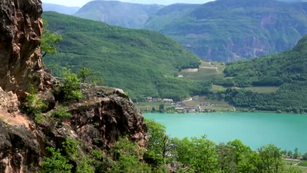 Jezioro Kaltern Włoski Lago Caldaro Jezioro Gminie Kaltern Regionie Południowy — Wideo stockowe