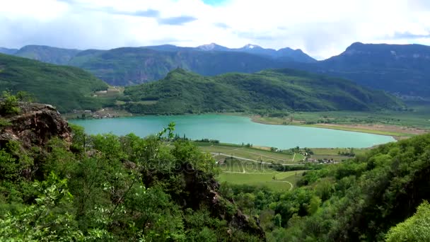 Lago Kaltern Italiano Lago Caldaro Lago Municipio Kaltern Tirol Del — Vídeos de Stock
