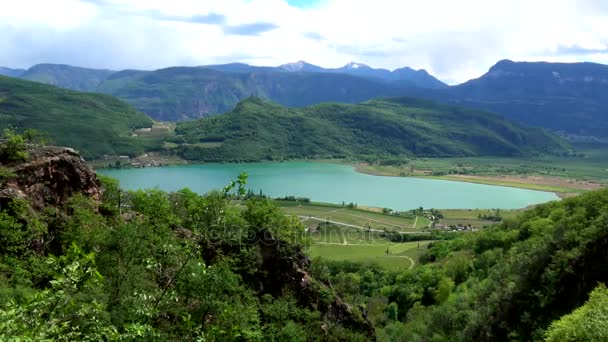 Jezioro Kaltern Włoski Lago Caldaro Jezioro Gminie Kaltern Regionie Południowy — Wideo stockowe