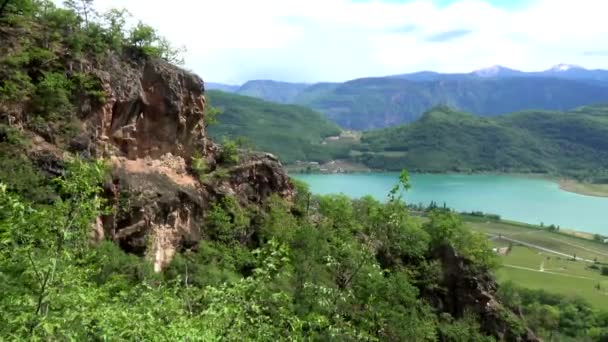 Panoramatické Jezero Italský Lago Caldaro Jezero Obci Panoramatické Regionu Jižní — Stock video