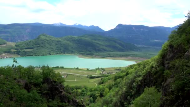 Lake Kaltern Italian Lago Caldaro Lake Municipality Kaltern South Tyrol — Stock Video