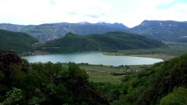 Lago Kaltern Italiano Lago Caldaro Lago Município Kaltern Sul Tirol — Vídeo de Stock