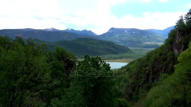 Sjön Kaltern Italienska Lago Caldaro Insjö Kommunen Kaltern Södra Tyrolen — Stockvideo