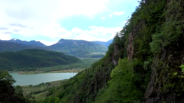 Озеро Kaltern Італійська Lago Caldaro Озеро Муніципалітеті Kaltern Регіоні Південний — стокове відео