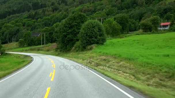 Conduzca Agosto Por Carretera Rural Rv64 Entre Andalsnes Afarnes Noruega — Vídeos de Stock