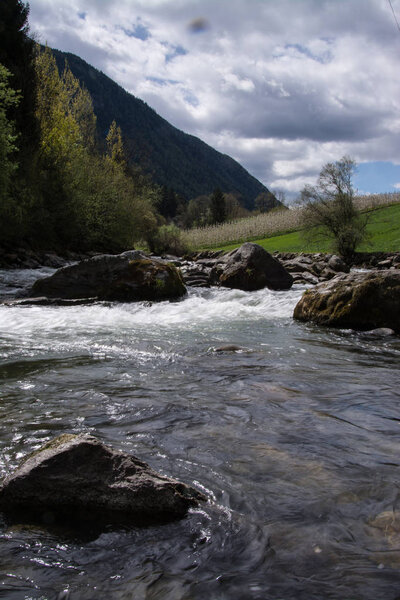 River Noce in Caldes, South Tyrol, Italy