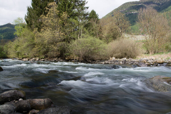 River Noce in Caldes, South Tyrol, Italy