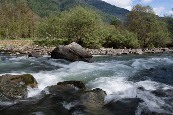 River Noce in Caldes, South Tyrol, Italy