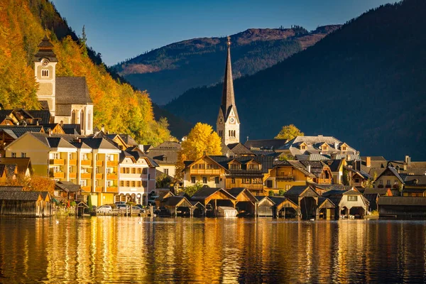Hallstatt Adalah Sebuah Desa Kecil Distrik Gmunden Negara Bagian Austria — Stok Foto