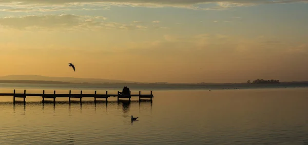 Günbatımında Gölü yayınevleri, Almanya — Stok fotoğraf