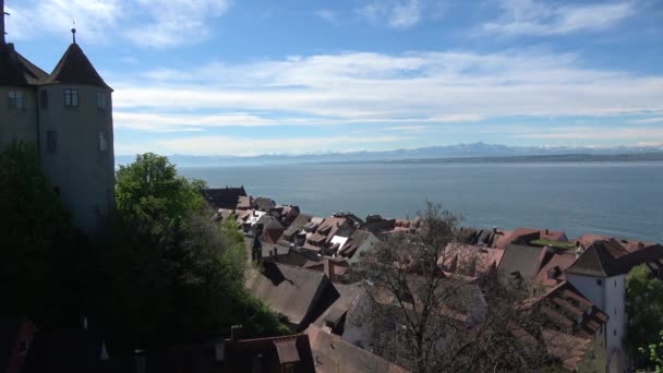 Meersburg Una Ciudad Baden Wuerttemberg Suroeste Alemania Está Lago Constanza — Vídeo de stock