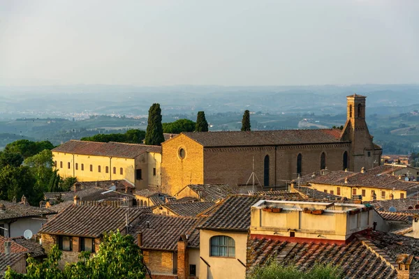 Chiesa Sant Agostino Één Grootste Kerk Van San Gimignano Toscane — Stockfoto