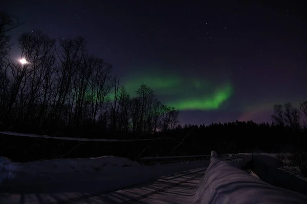 Una Aurora Boreal Veces Conocida Como Luces Polares Auroras Boreales —  Fotos de Stock