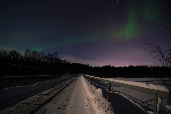 Een Aurora Borealis Ook Wel Poollicht Noorderlicht Genoemd Een Natuurlijke — Stockfoto