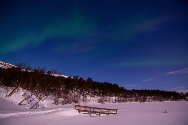 Een Aurora Borealis Ook Wel Poollicht Noorderlicht Genoemd Een Natuurlijke — Stockfoto