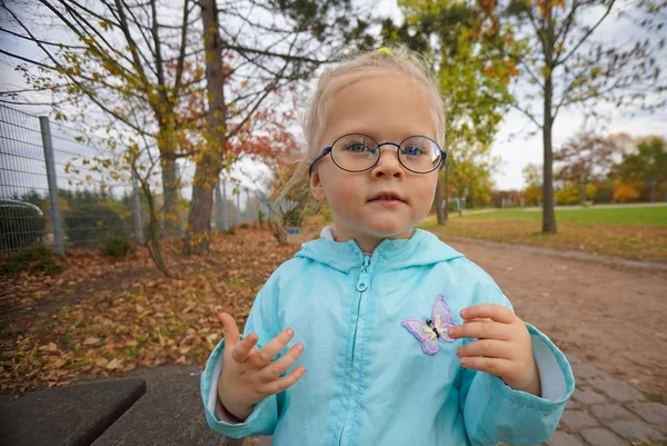 Baby girl wearing glasses — Stock Photo, Image