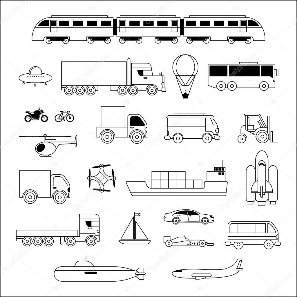 Transport icon set