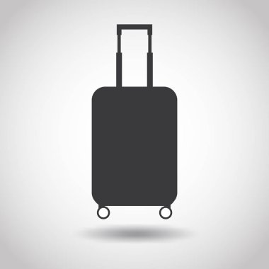 Bir bavul üzerinde gri bir arka plan görüntüsü. Doğrusal tasarım