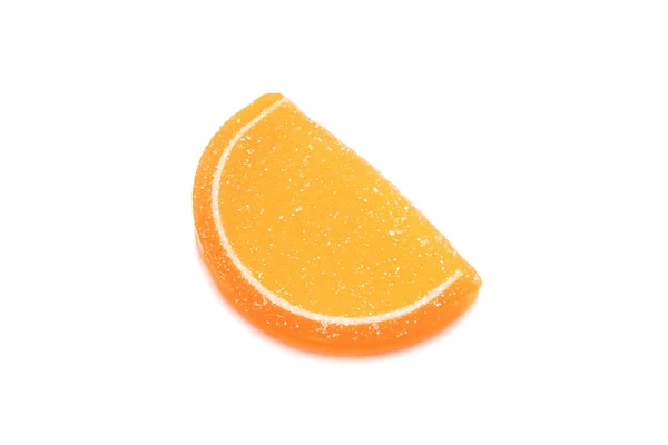 Ein Foto Von Einem Stück Orangenmarmelade Auf Weißem Hintergrund — Stockfoto