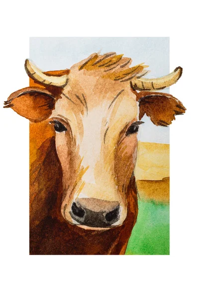 Vaches aquarelle peinture — Photo