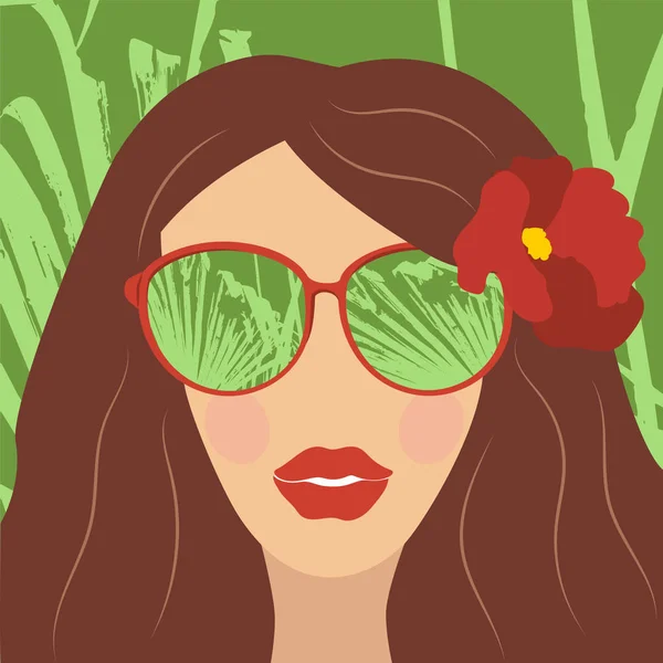 Bella donna in occhiali da sole — Vettoriale Stock