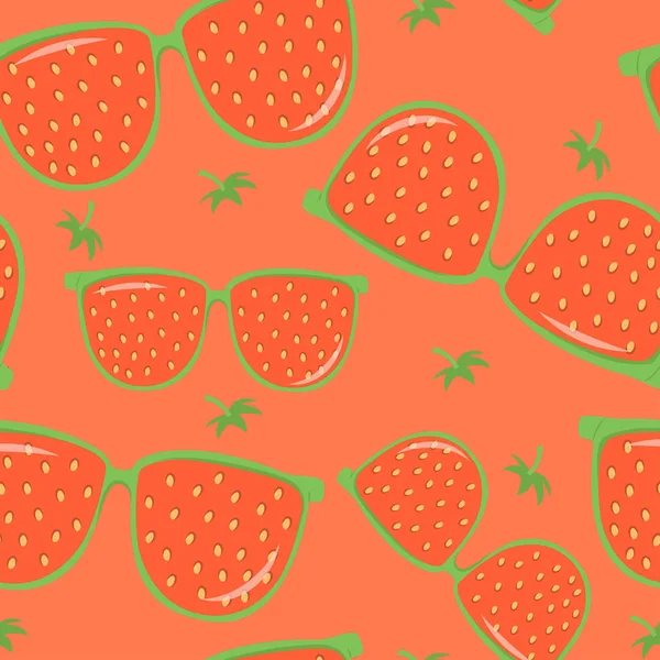 Lunettes avec un reflet des fraises . — Image vectorielle