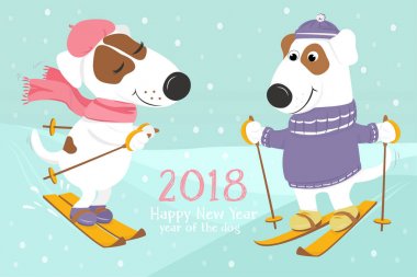 Köpek giysi altında kar kayak.