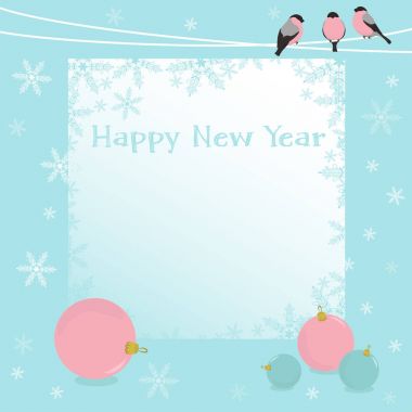 kar taneleri ve Noel topları.