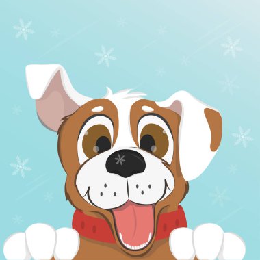 Dilini dışarı asılı ile gülümseyen köpek.