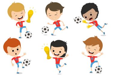 Farklı teşkil etmektedir futbol oynayan karakter kümesi.