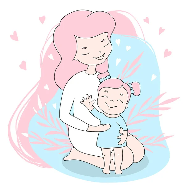 Küçük kızı olan genç bir anne..