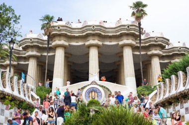 Barcelona, İspanya - 10 Eylül 2016: Park Guell 1 Eylül