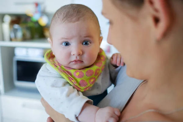 Portrait of baby on hands of mom — Stock Photo, Image