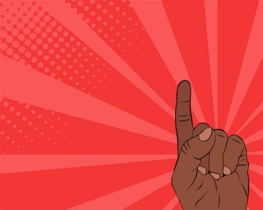 Pop art çizimi için önemli bilgileri gösteren bir el