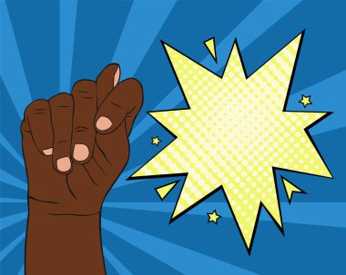 Sanat wector resimde bir incir gösterir bir adam el pop