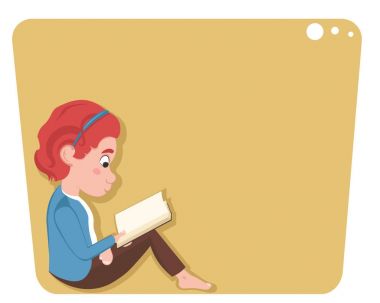 Oturma ve beyaz arka plan üzerinde izole kitap okurken küçük beyaz kız.