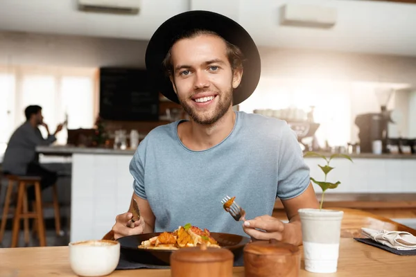 male dining alone at restaurant