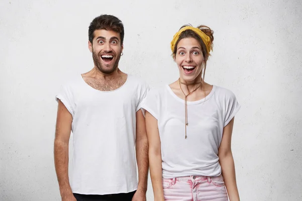 excited man and woman