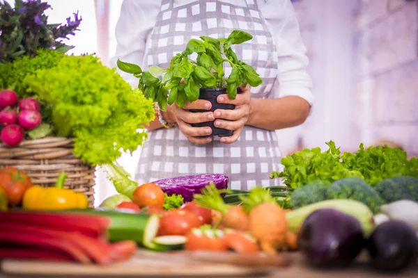 Closeup of Human hands cooking food, vegetables salad in kitchen. Preparing fresh meal in the kitchen. vegan and vegetarian food at home lifestyle healthy concept