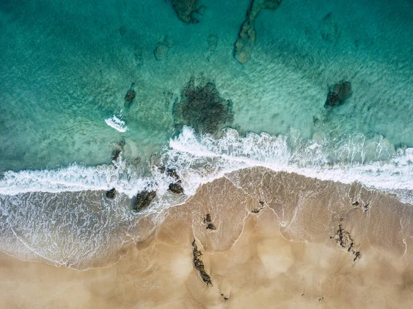 Vue Aérienne Belle Plage Tropicale Paysage Bleu Océan Concept Paradis — Photo