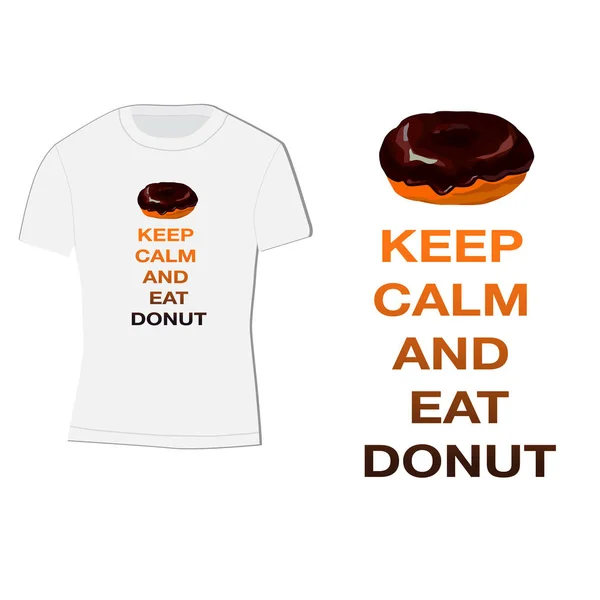 T-shirt design met een chocolade donut — Stockvector