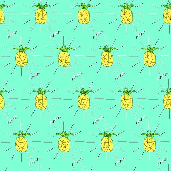 Ananas, pop sanat tarzı ile soyut seamless modeli — Stok Vektör