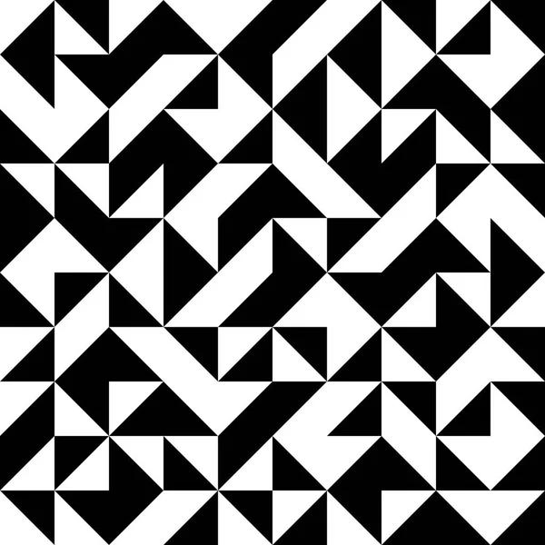 Abstrato padrão preto e branco sem costura com triângulos —  Vetores de Stock