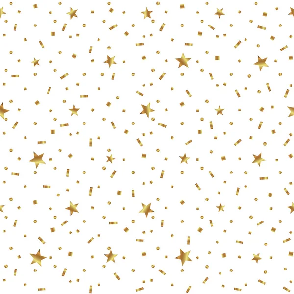 Altın yıldız konfeti ile Seamless Modeli — Stok Vektör