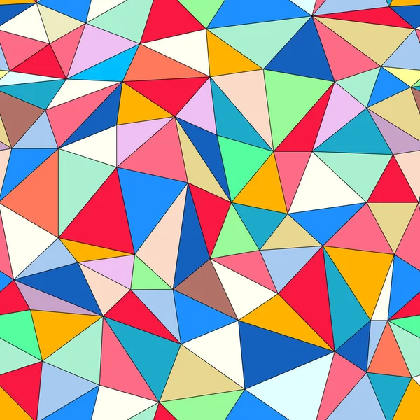 Nahtloses Muster mit bunten Dreiecken, geometrischem Vektorhintergrund — Stockvektor