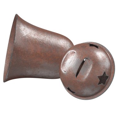 Beyaz bir arka planda 3d resimde iki çan