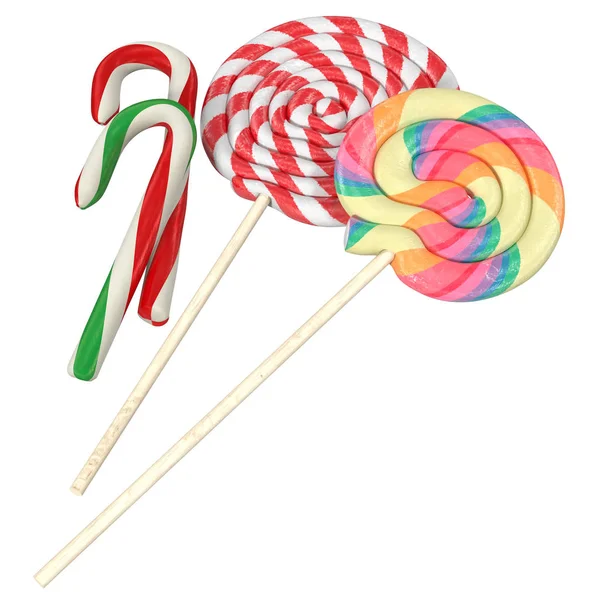 Kleurrijke lolly 's geïsoleerd op witte achtergrond — Stockfoto