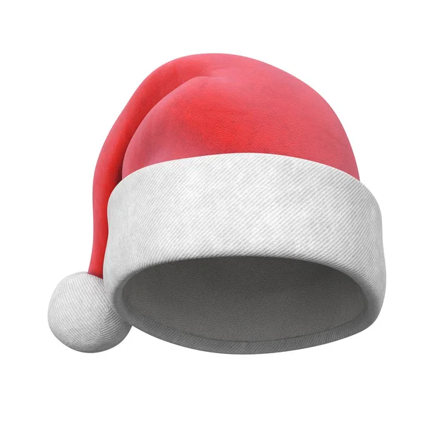Röd jultomten hatt isolerad på vit bakgrund — Stockfoto